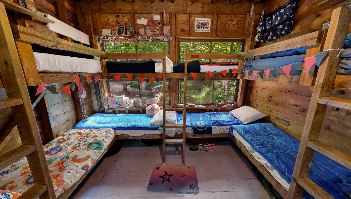 Inside a bunk at sleepaway summer camp in New Hampshire